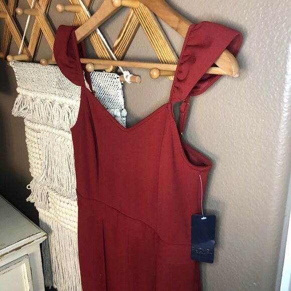 RACHEL Rachel Roy Iona Red Jumpsuit Medium - Picture 4 of 8